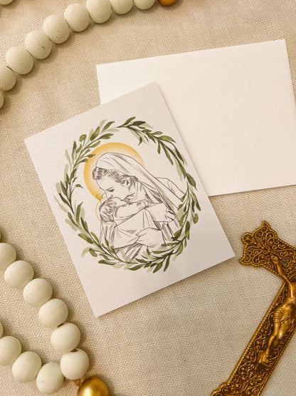 Mary Holding Baby Angel Card image 0