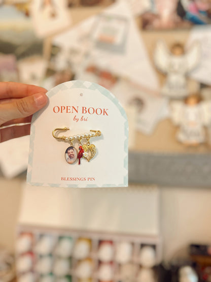 Original Open Book Beaded Pin Base