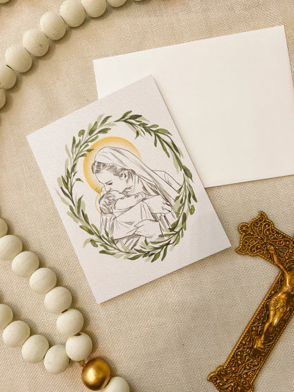 Mary Holding Baby Angel Card image 2