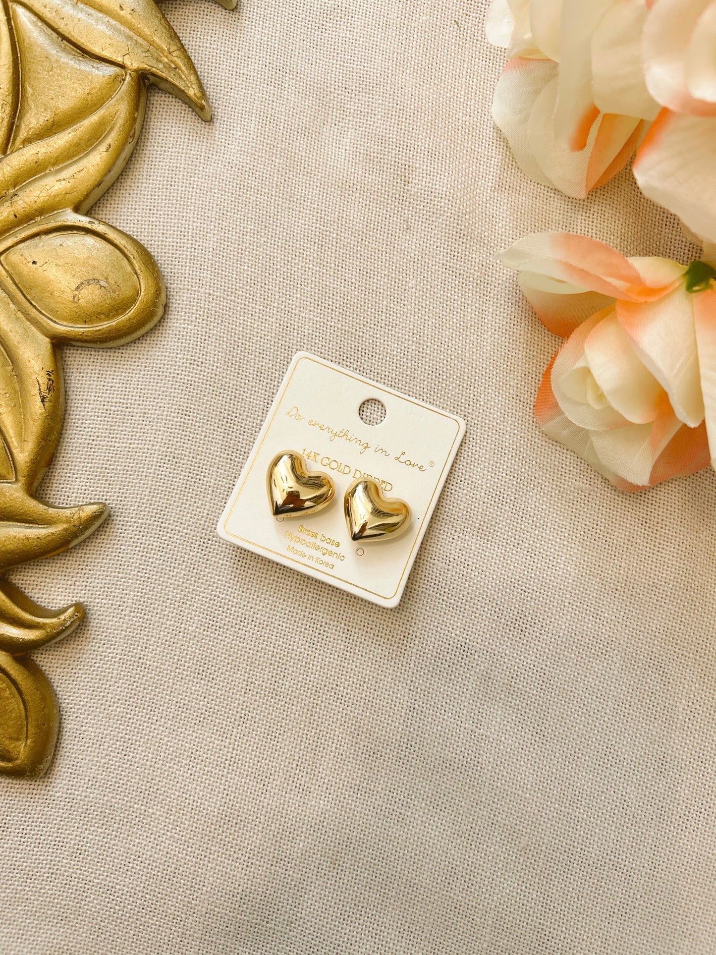 Do Everything In Love Gold Bubble Heart Earrings image 3