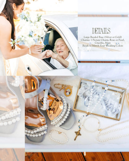 Maria’s Wedding Bouquet Pin/ Large Beaded Pin with Charms