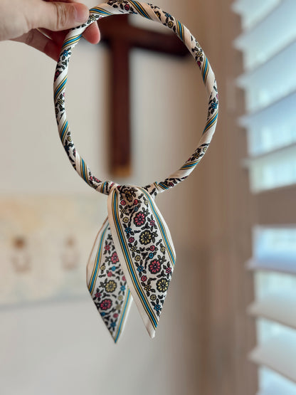 Blue/Pink/Sage Wild Honey Floral Magnetic Scarf Necklace