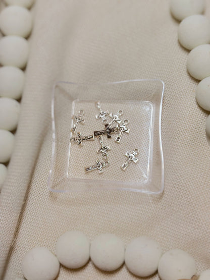 Itty Bitty Catholic Crucifix/Cross Charm Silver