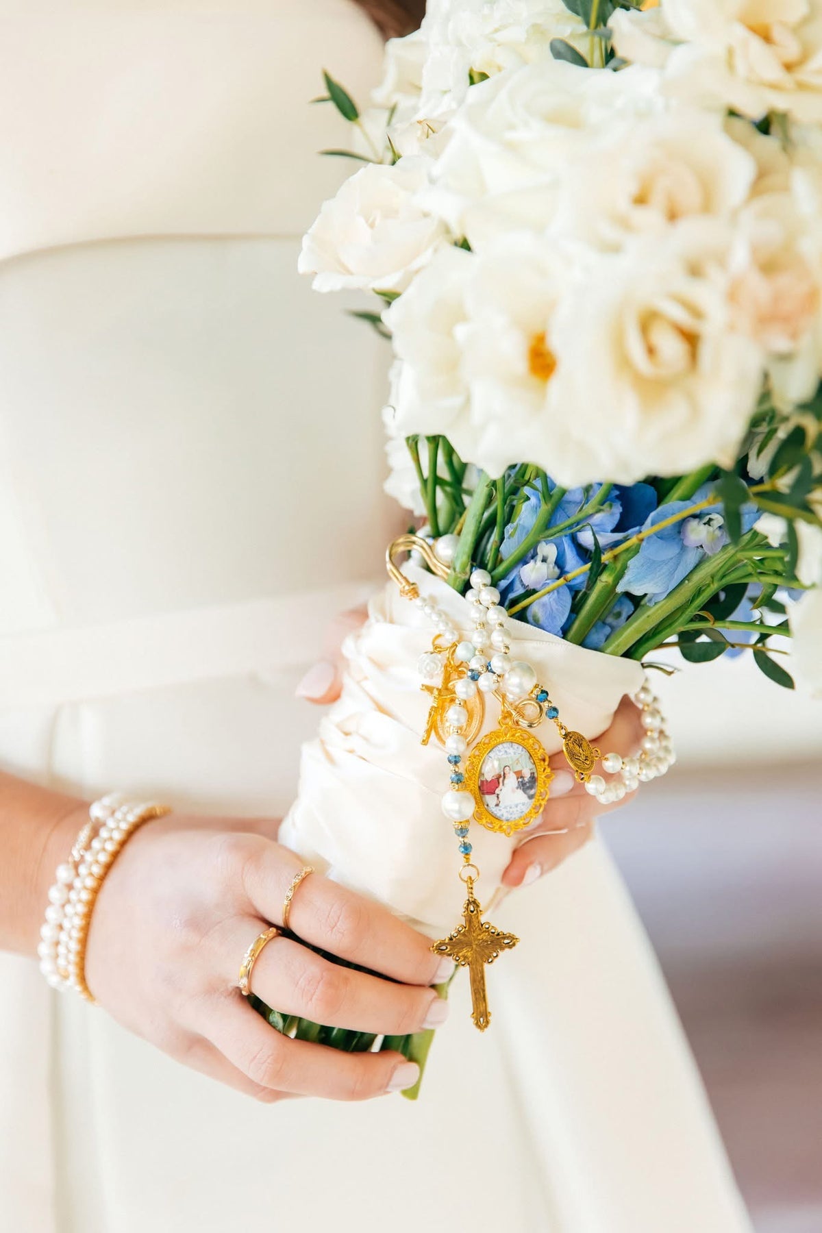Maria’s Wedding Bouquet Pin/ Large Beaded Pin with Charms