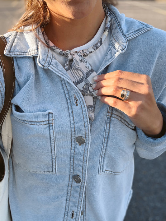 Grey/Lavender August Memories Magnetic Scarf Necklace