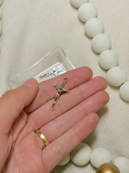 Our Savior Crucifix Charm Silver