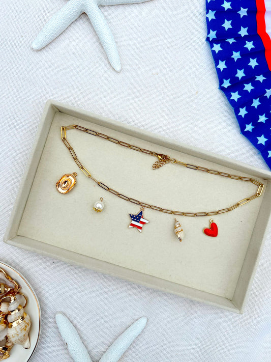 Star Spangled 4th of July Charm Necklace image 0