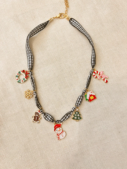 Christmas Fabric Charm Necklace image 1