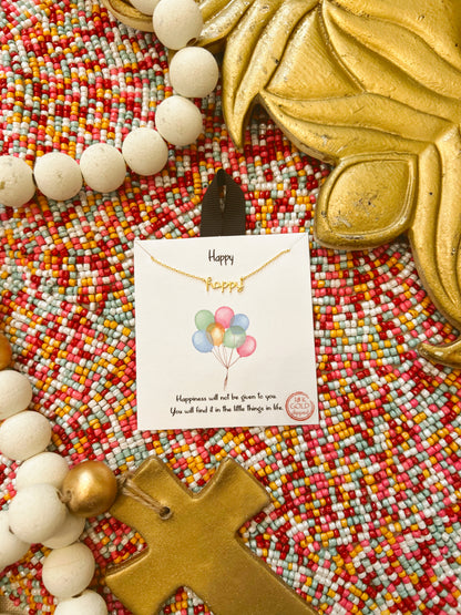 Happy Script Gold Necklace image 1