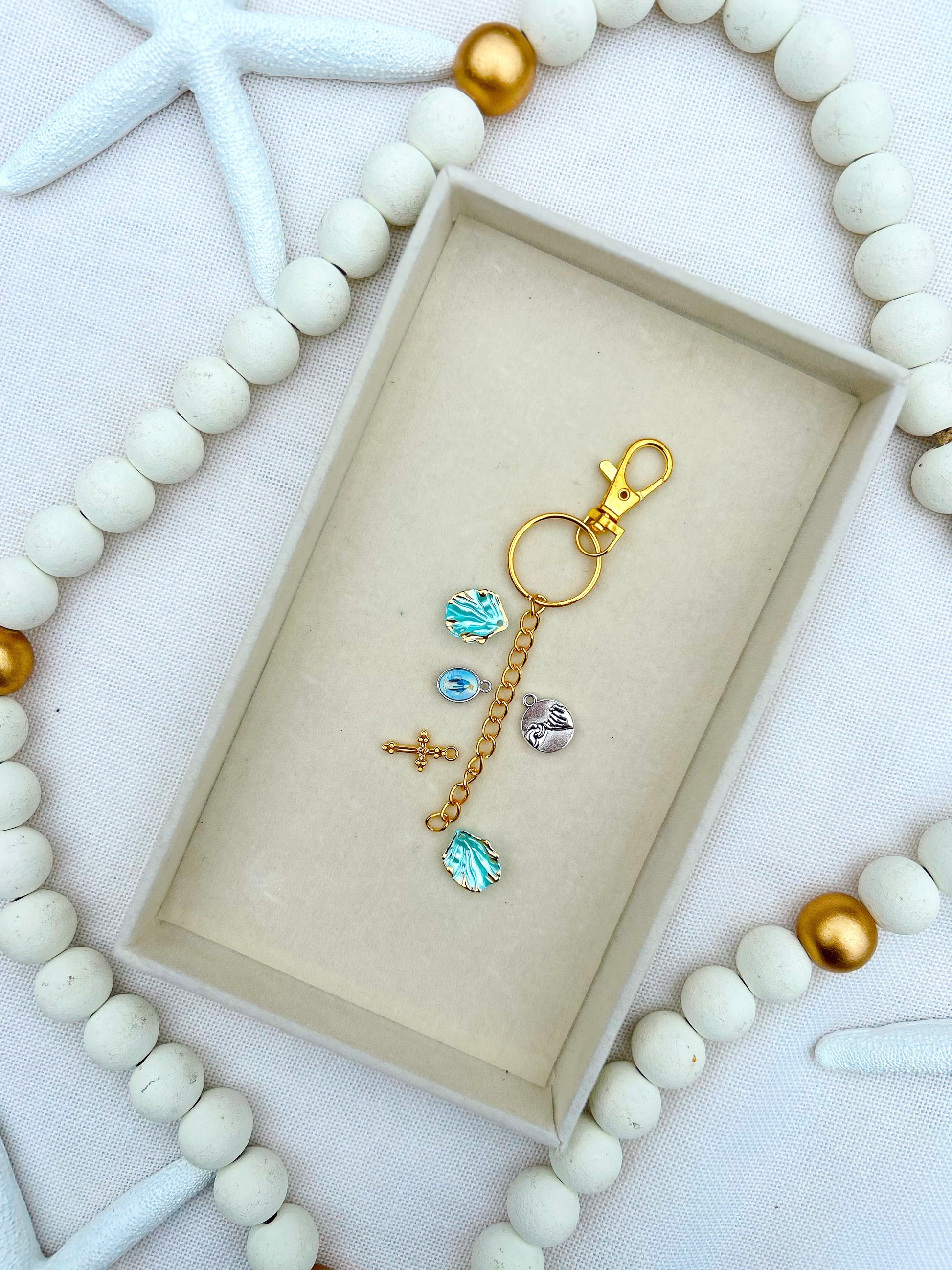 Pinky Promise Charm Keychain Light Blue image 2