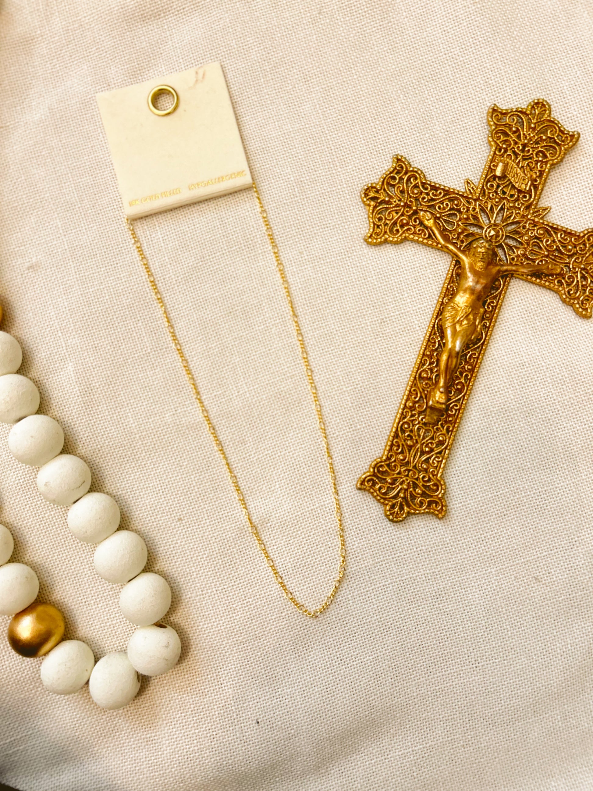 18K Gold Filled Dainty Charm Necklace Chain image 0