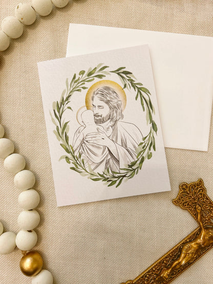 Jesus Holding Baby Angel Card image 1