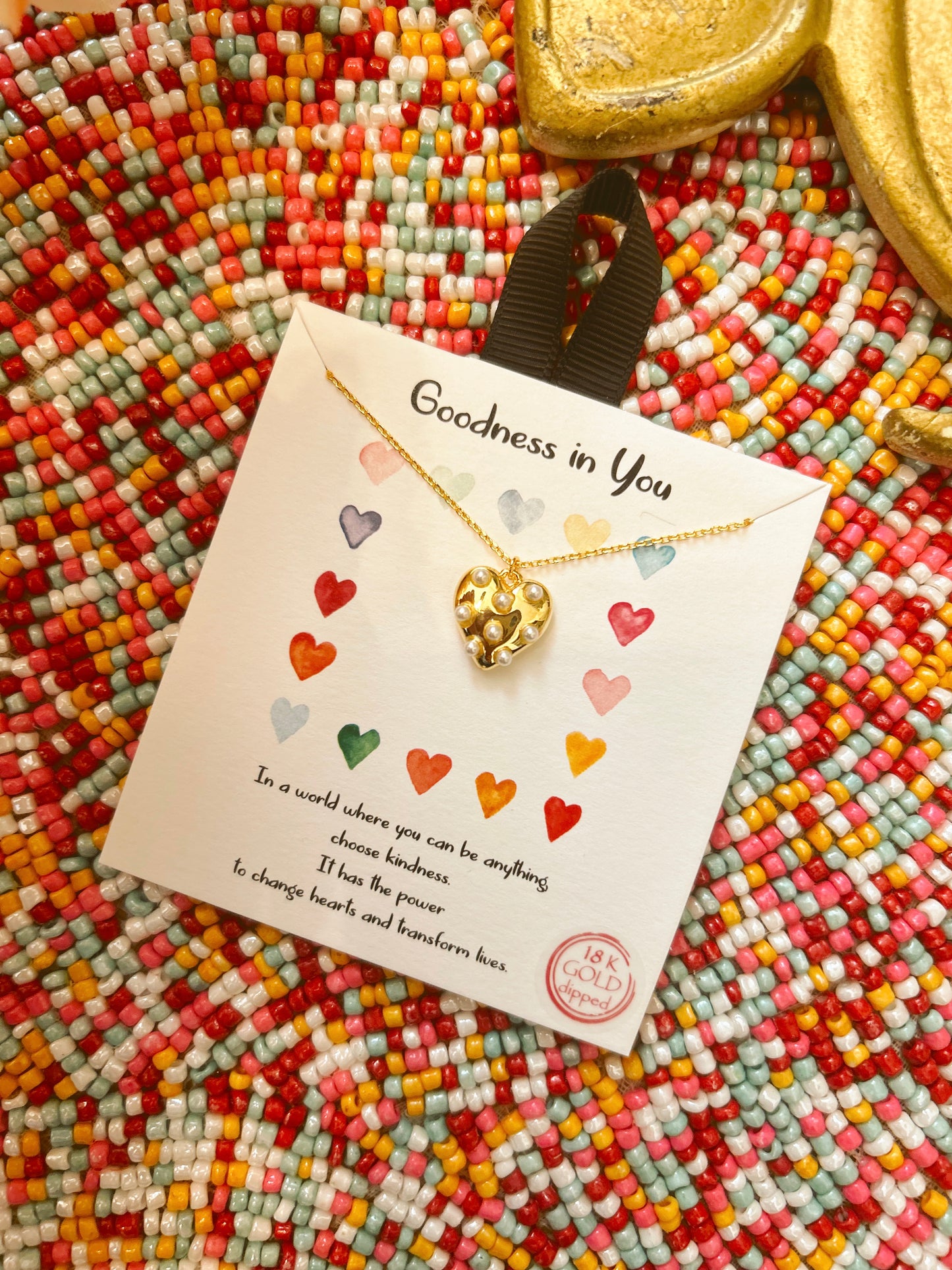 Goodness in You Heart Pearl Necklace image 0