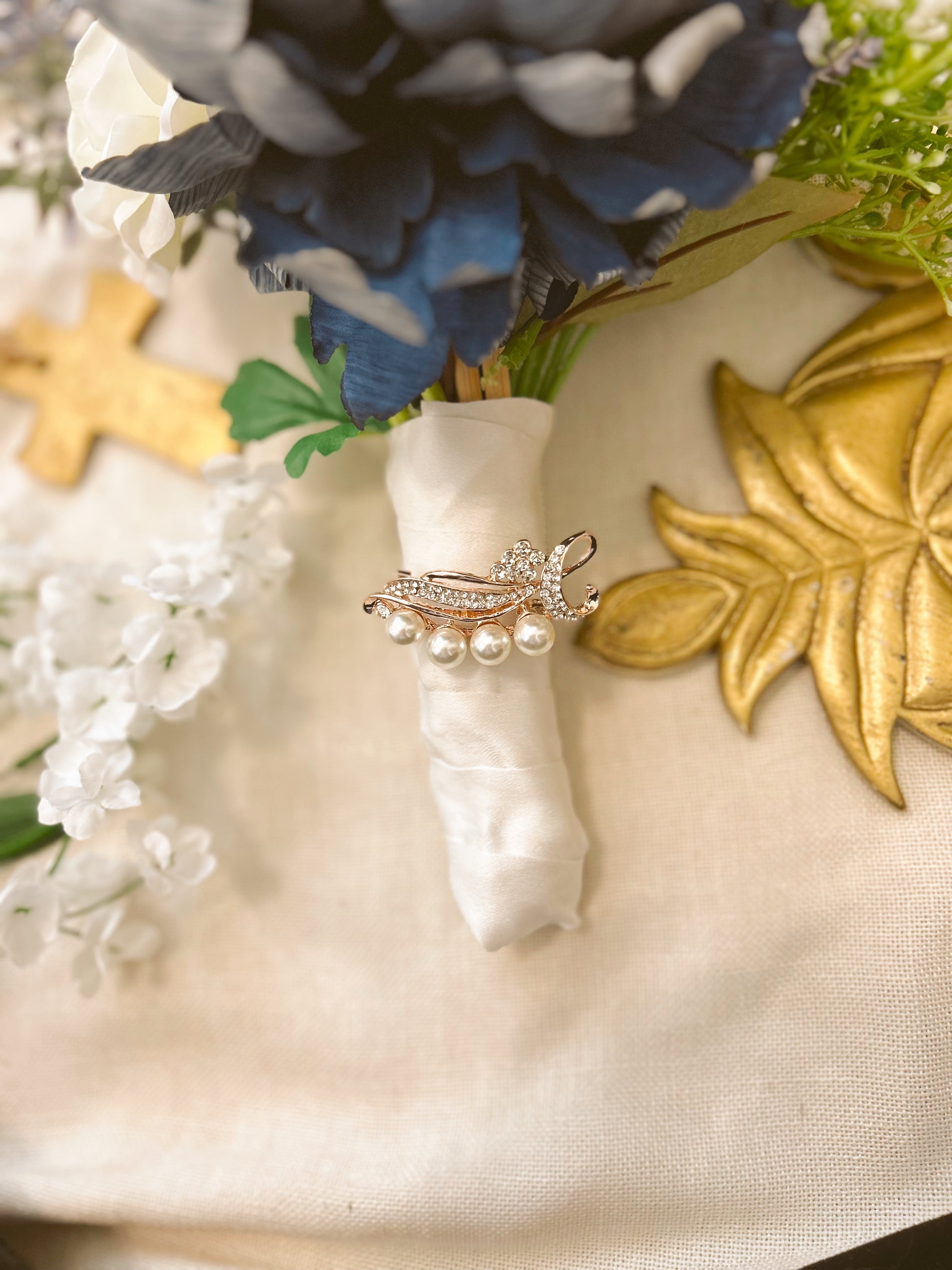 Gold Whispering Vines Wedding Brooch image 1