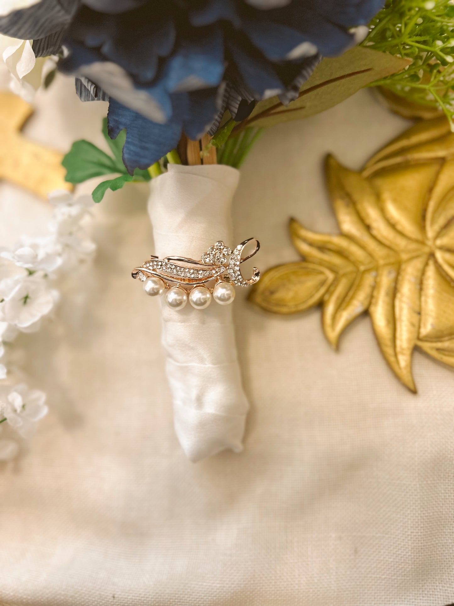 Gold Whispering Vines Wedding Brooch image 2