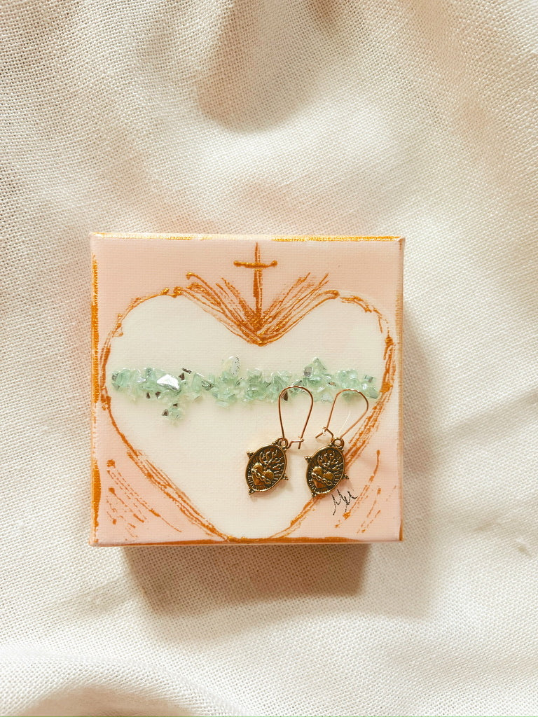 Sacred Heart Hanging Earrings image 1