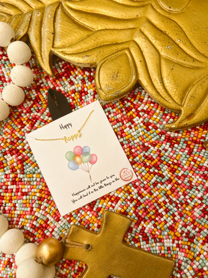 Happy Script Gold Necklace image 0