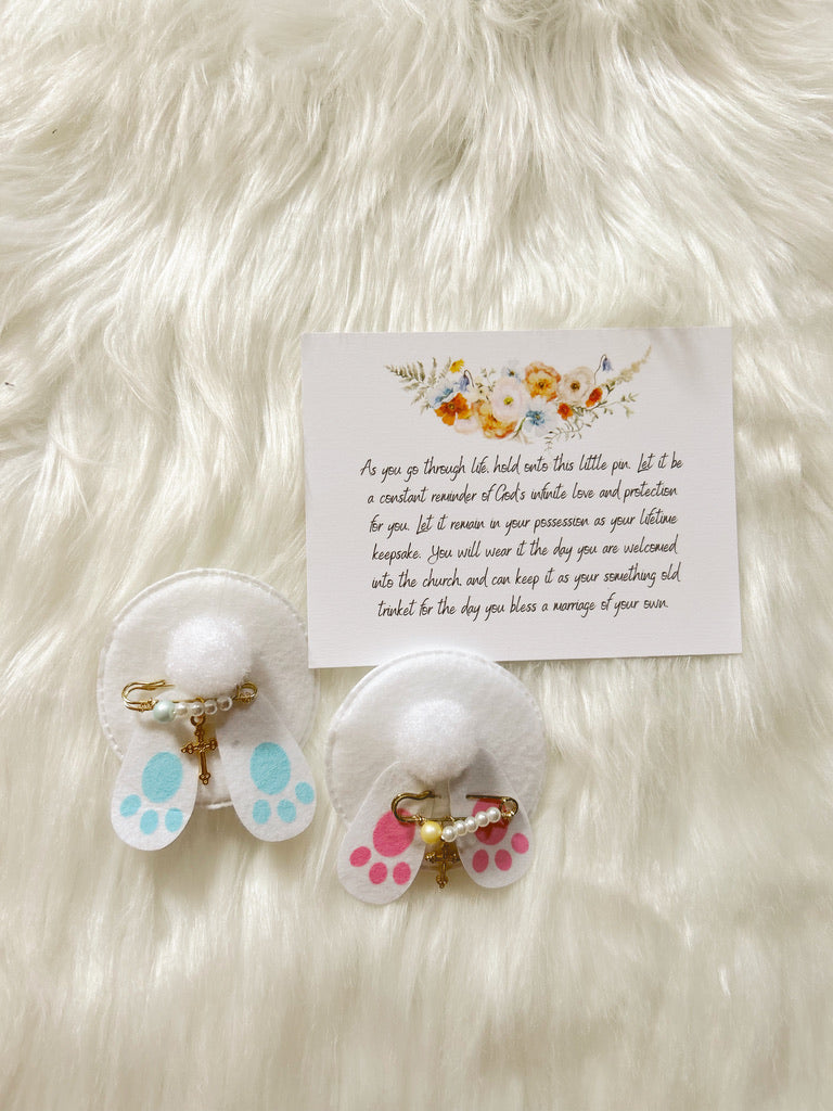 Bunny Bum Baptismal Baby Carrier Pin image 0