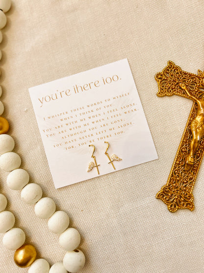 You're There Too Cross/Angel Wing Earrings image 3