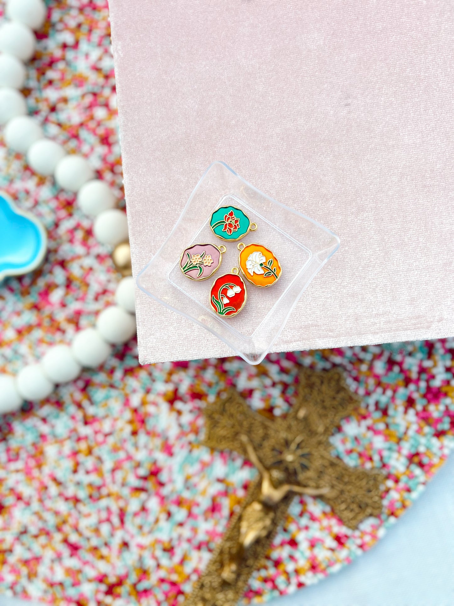 Stained Glass Flower Charm image 0