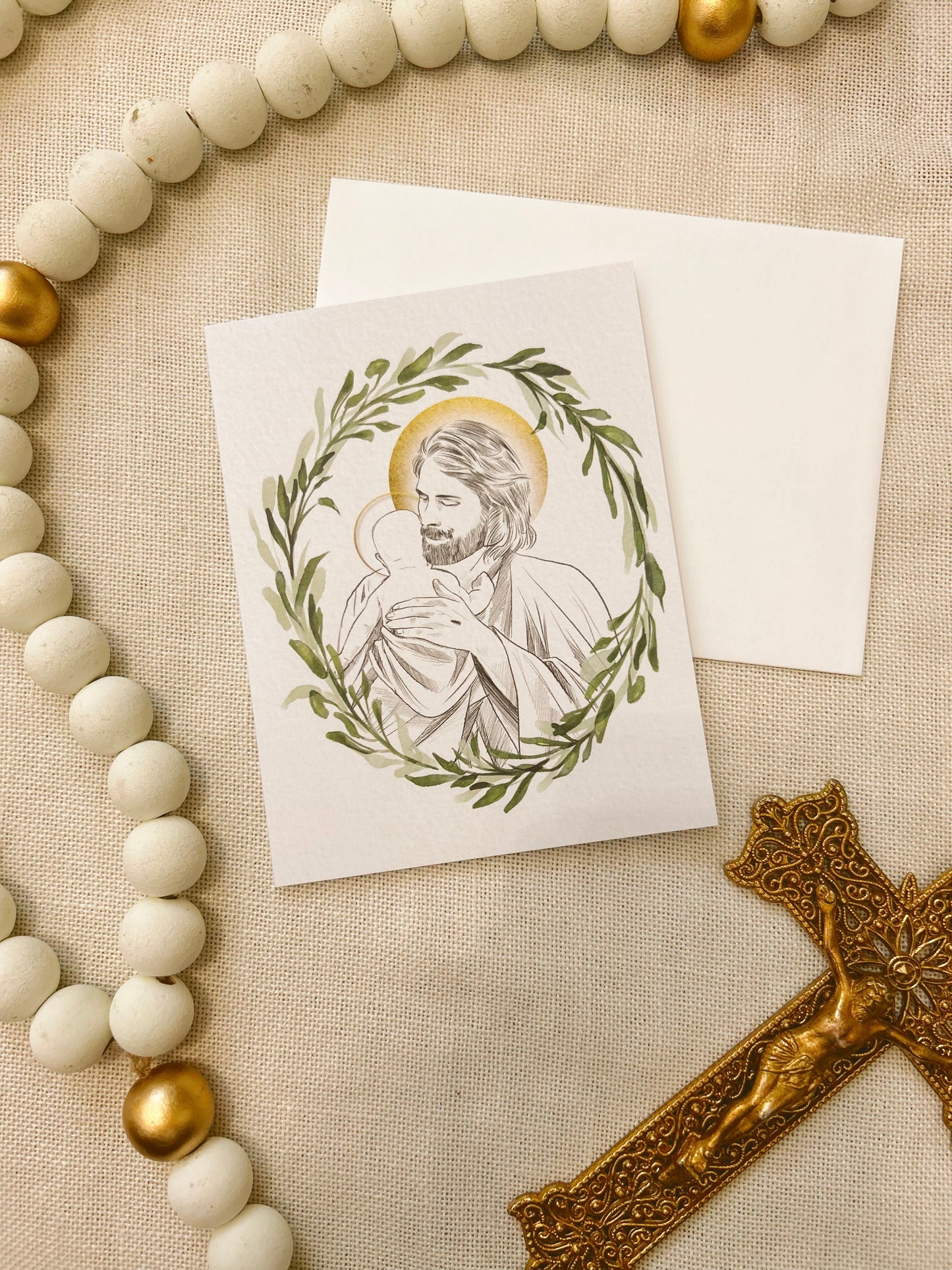 Jesus Holding Baby Angel Card image 2