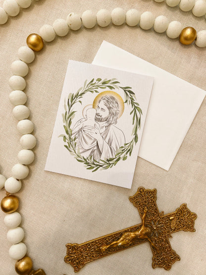 Jesus Holding Baby Angel Card image 0