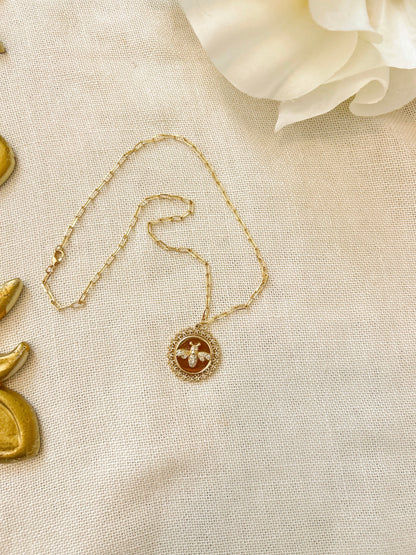 Big Honey Bee Gold Chain Necklace image 3