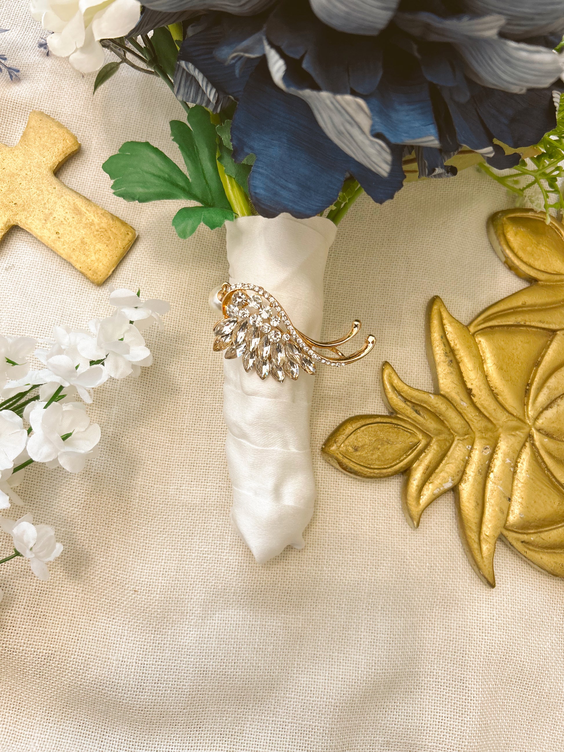 Gold Angel Wing Wedding Brooch image 1