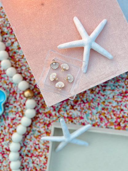 Enamel Pearl Seashell Charm image 2